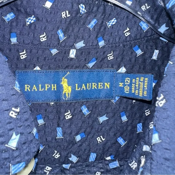 Polo Ralph Lauren All Over Printed Button Down Size Medium 10-12 - Picture 2 of 3